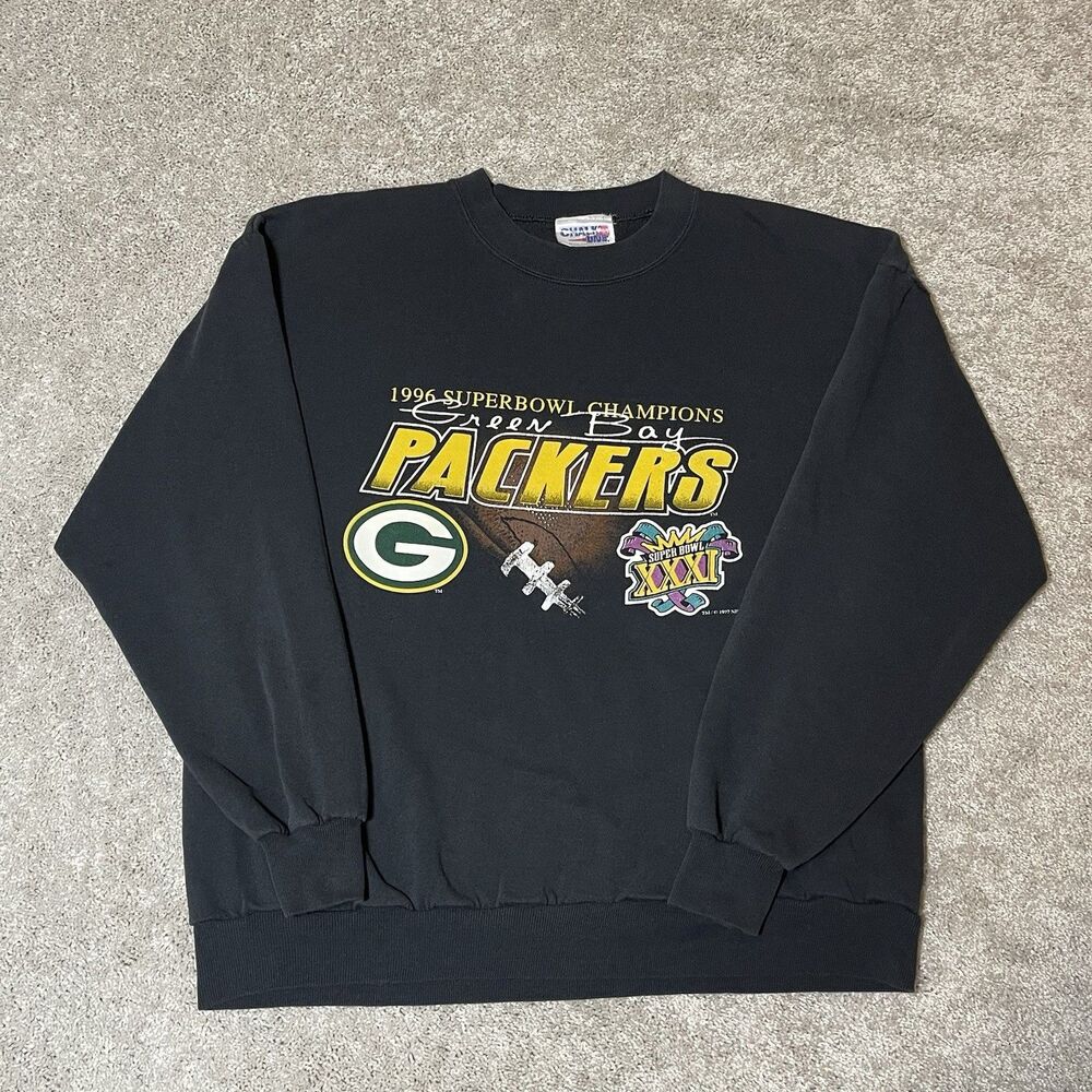 Vintage Green Bay Packers Chalk Line Super Bowl Crewneck Sweatshirt Men's XXL